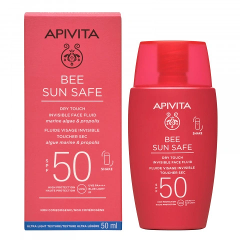 Снимка на Ултра лек слънцезащитен флуид за лице, 50мл. Apivita Bee Sun Safe SPF50 за 31.39лв. от Аптека Медея