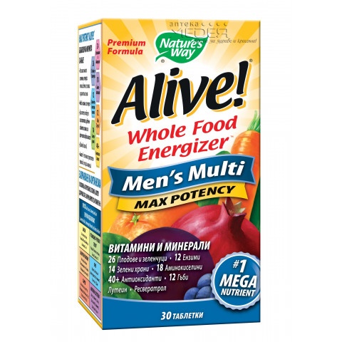 Снимка на Alive (Алайв) Мултивитамини за мъже, 30 таблетки, Nature's way за 24.22лв. от Аптека Медея