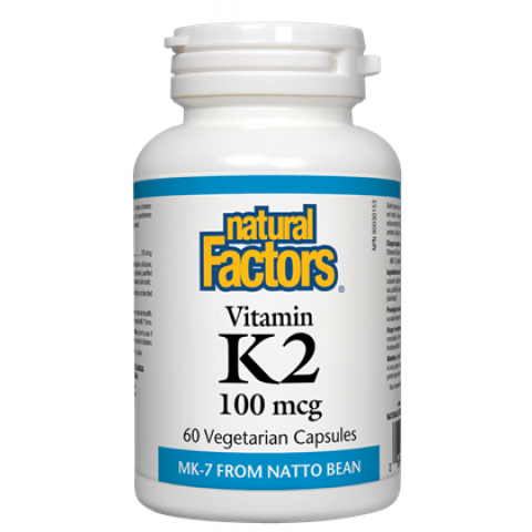 Снимка на Витамин К2, 100мкг, 60 капсули, Natural Factors за 23.59лв. от Аптека Медея