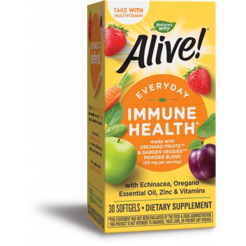 Снимка на Alive Immune Health - Комбинира витамини А, С и D, цинк и екстракти от ехинацея и риган, софтгел капсули х 30, Nature's Way за 31.02лв. от Аптека Медея