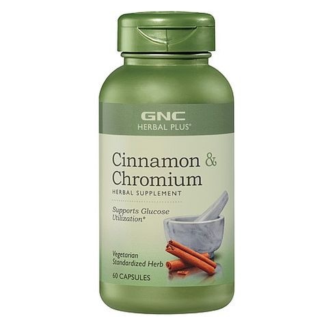 Снимка на Cinnamon Plus Chromium (Хром и Канела) - за оптимални нива на глюкозата в кръвта, капсули х 60, GNC за 30.07лв. от Аптека Медея