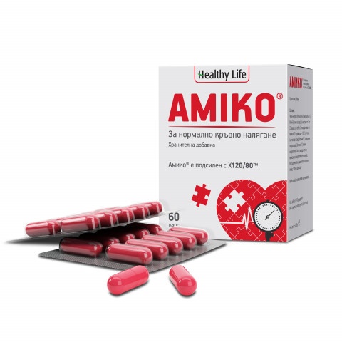 Снимка на Amiko (Амико) за нормално кръвно налягане, 60 таблетки, Хелти Лайф за 22.99лв. от Аптека Медея