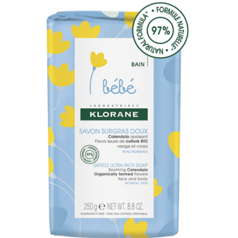 Снимка на Нежен бебешки сапун Klorane Bebe 250г., Klorane Bebe Gentle Ultra Rich Soap for Face and Body за 13.09лв. от Аптека Медея