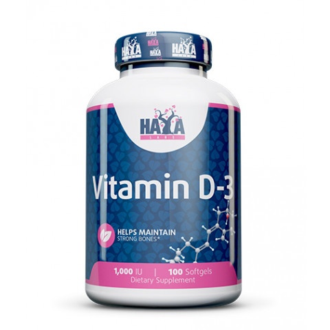Снимка на Vitamin D-3 (Витамин D-3) 1000IU х 100, Haya labs за 22.99лв. от Аптека Медея