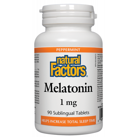 Снимка на Мелатонин естествен продукт при проблеми със съня, 1мг, 90 таблетки, Natural Factors за 12.89лв. от Аптека Медея