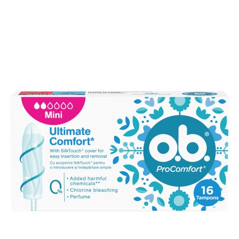 Снимка на O.B. ProComfort Mini тампони при първа менструация и за леко до средно по сила течение х 16 броя за 5.79лв. от Аптека Медея