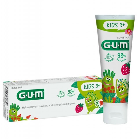 Снимка на Паста за зъби с вкус на ягода за деца на 3+ години, 50 мл. Gum Kids за 5.29лв. от Аптека Медея