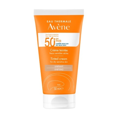 Слънцезащитен тониран крем за суха и чувствителна кожа, 50 мл. Avene Sun SPF50+