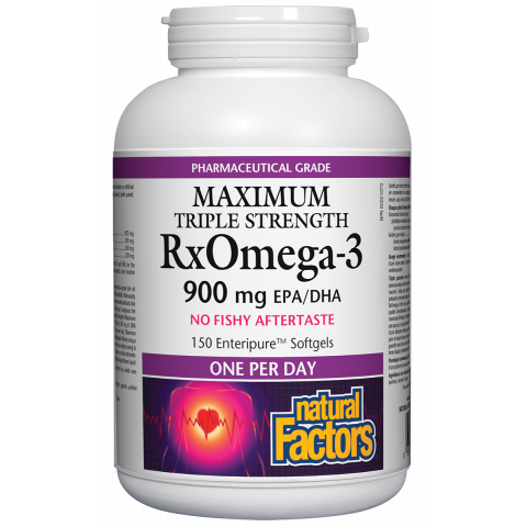Снимка на RX Omega 3 Maximum Triple Strenght омега 3 мастни киселини 1425мг х 150 капсули, Natural Factors за 114.99лв. от Аптека Медея