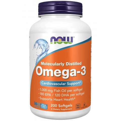 Снимка на Омега-3 Рибено масло 1000 мг., меки капсули х 200, Now Foods за 43.99лв. от Аптека Медея