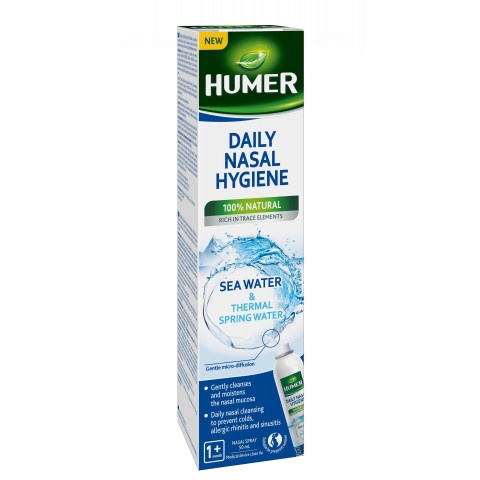 Снимка на Хюмер (Humer) 100% Натурална термална + морска вода спрей за деца и възрастни, 50 мл. за 13.09лв. от Аптека Медея