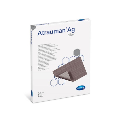 Снимка на Hartmann Atrauman Ag мазева превръзка с контактен слой, импрегниран със сребро 5см/5см х 3 броя  за 8.09лв. от Аптека Медея