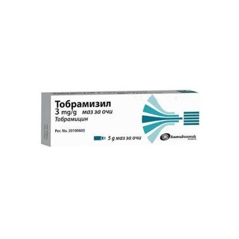 Снимка на Тобрамизил 3 мг./г., маз за очи 5 г., Antibiotic за 4.49лв. от Аптека Медея