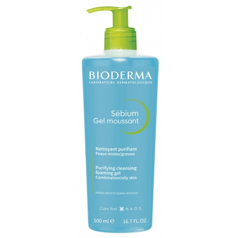 Снимка на Деликатен почистващ гел за мазна и акнеична кожа, 500 мл, Bioderma Sebium Gel Moussant за 24.49лв. от Аптека Медея