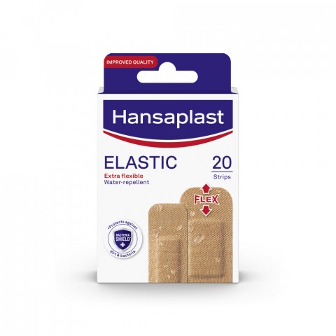 Снимка на Hansaplast Elastic Plaster пластири еластични за рани и охлузвания 20 броя за 4.59лв. от Аптека Медея