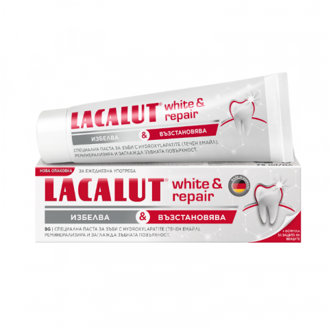 Снимка на Lacalut White & Repair паста за зъби за нежно избелване и възстановяване на зъбния емайл 75мл. за 8.99лв. от Аптека Медея