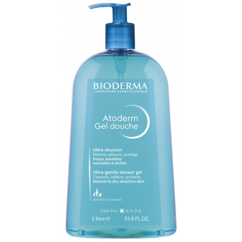 Снимка на Успокояващ и почистващ душ гел за суха и чувствителна кожа, 1 л., Bioderma Atoderm за 25.05лв. от Аптека Медея