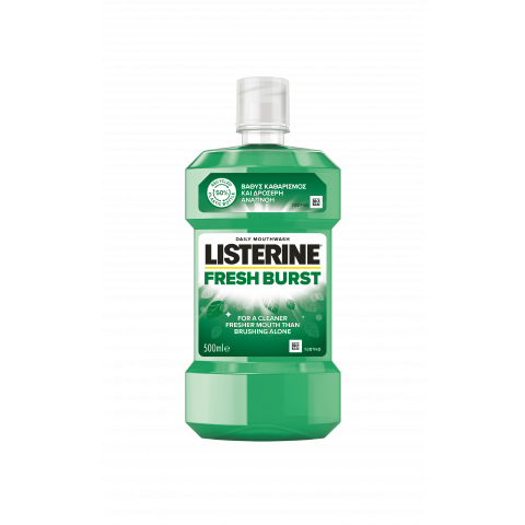Снимка на Listerine Fresh Burst вода за уста срещу образуването на плака 500мл. за 10.09лв. от Аптека Медея