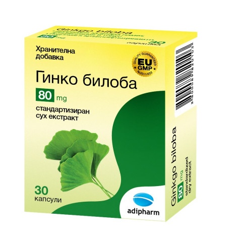 Снимка на Гинко Билоба 80 мг., таблетки х 30, Adipharm за 9.39лв. от Аптека Медея