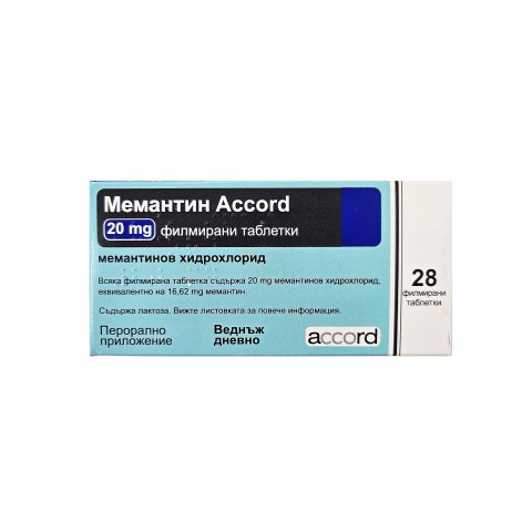 Снимка на Мемантин Акорд 20 мг., таблетки х 28  за 11.39лв. от Аптека Медея