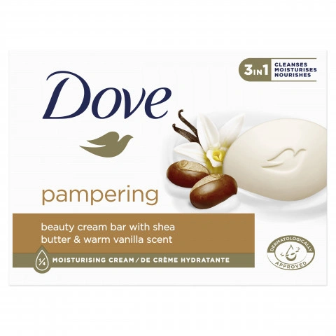 Снимка на Dove Pampering Shea Butter & Warm Vanilla Scent Крем сапун, 90 г. за 3.19лв. от Аптека Медея