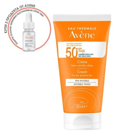 Снимка на Слънцезащитен крем за суха и чувствителна кожа, 50 мл. Avene Sun SPF50+ за 30.09лв. от Аптека Медея