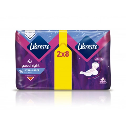 Снимка на Libresse Ultra Goodnight Duo дамски превръзки х 16 броя за 5.89лв. от Аптека Медея