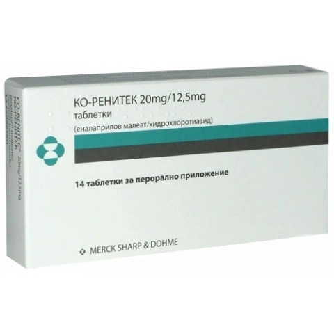 Снимка на КО-РЕНИТЕК 20 мг./12.5 мг., таблетки х 14, Merck Sharp & Dohme за 4.89лв. от Аптека Медея