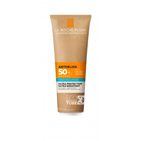 Снимка на Хидратиращ слънцезащитен лосион за чувствителна кожа, за лице и тяло, ЕКО опаковка 250 мл., La Roche-Posay Anthelios SPF50+ ECO за 43.09лв. от Аптека Медея