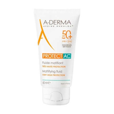 Снимка на Матиращ слънцезащитен флуид за лице, 40 мл., A-Derma Protect AC SPF50+  за 36.19лв. от Аптека Медея