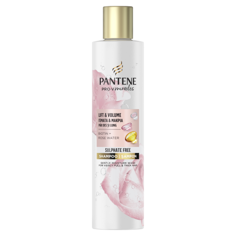 Снимка на Pantene Pro-V Miracles Lift&Volume шампоан за коса с биотин и розова вода 225мл за 10.59лв. от Аптека Медея