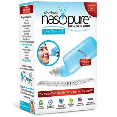Снимка на NasoPure комплект за носни промивки бутилка 236мл. + 20 сашета за 39.59лв. от Аптека Медея