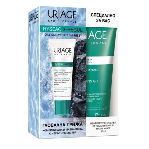 Снимка на Uriage Hyseac 3-Regul Крем глобална грижа срещу несъвършенства 40 мл. + Почистващ гел за комбинирана и мазна кожа, 50 мл. за 35.79лв. от Аптека Медея