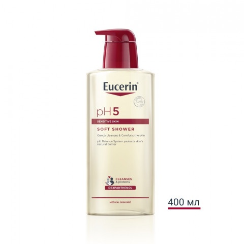 Снимка на Нежен измиващ душ гел за чувствителна кожа, 400 мл. Eucerin PH5 Soft Shower за 30.69лв. от Аптека Медея
