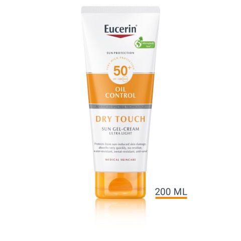 Снимка на Слънцезащитен гел-крем за тяло, 200 мл. Eucerin Sun Oil Control Dry Toush SPF50+ за 38.62лв. от Аптека Медея