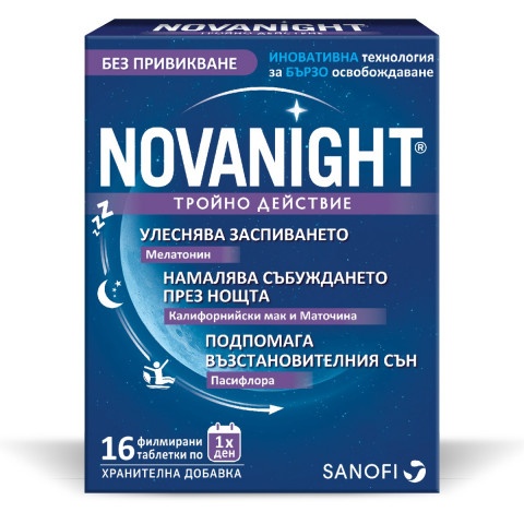 Снимка на Novanight (Нованайт) при безсъние, таблетки х 16, Sanofi за 16.1лв. от Аптека Медея