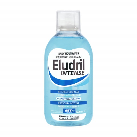 Снимка на Ежедневна вода за уста за дълготраен свеж дъх, 500 мл., Eludril Intense Промо за 10.79лв. от Аптека Медея