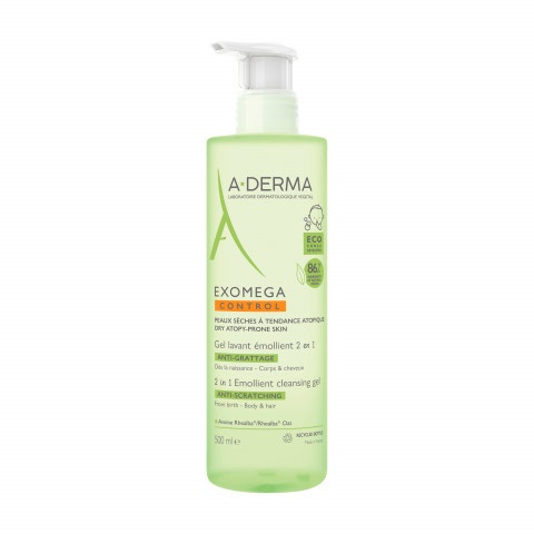 Снимка на Емолиентен почистващ гел за коса и тяло 2в1, 500 мл., A-derma Exomega Control за 38.29лв. от Аптека Медея