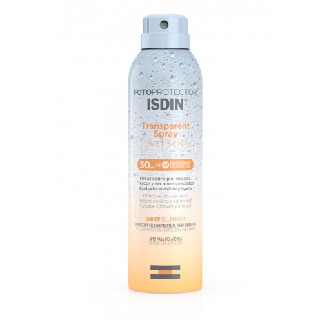 Снимка на Слънцезащитен прозрачен и освежаващ спрей за тяло, 250 мл., ISDIN Fotoprotector Transparent Spray  Wet Skin SPF50 за 36.54лв. от Аптека Медея