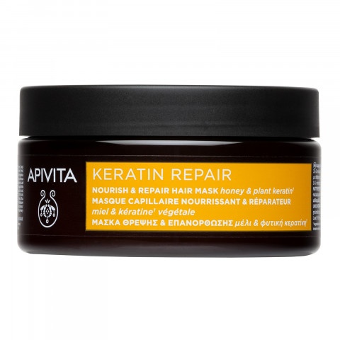 Подхранваща и възстановяваща маска за суха и изтощена коса, 200 мл. Apivita Keratin Repair