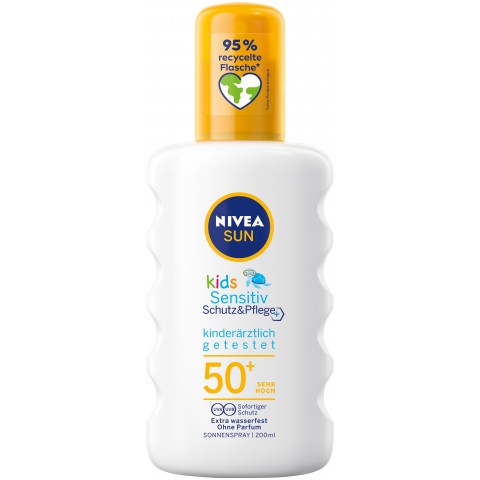 Снимка на Nivea Sun Kids Sensitive SPF50+ слънцезащитен спрей за чувствителна детска кожа 200мл. за 23.99лв. от Аптека Медея