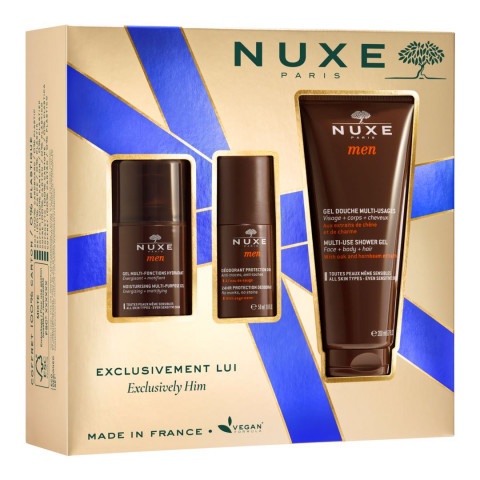 Снимка на Nuxe Men Exclusively Him Комплект за мъже - Хидратиращ гел-крем, 50 мл. + Дезодорант рол-он, 50 мл. + Мултифункционален душ-гел, 200 мл. за 38.22лв. от Аптека Медея