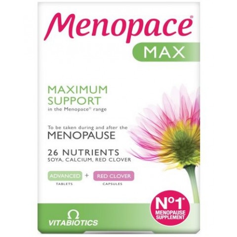 Снимка на Menopace Max - За жени в менопауза, таблетки х 56 + капсули х 28, Vitabiotics за 47.69лв. от Аптека Медея