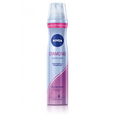 Снимка на Nivea Diamond Gloss Care Лак за коса диамантен блясък 250мл за 8.79лв. от Аптека Медея