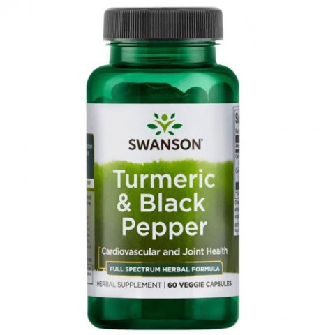Снимка на Turmeric & Black Pepper (Куркума и черен пипер) 605мг., веге капсули х 60, Swanson за 34.19лв. от Аптека Медея