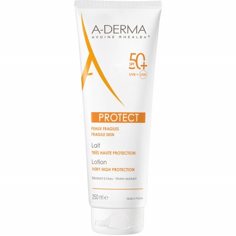 Снимка на Слънцезащитно мляко за уязвима кожа, 250 мл., A-Derma Protect SPF50+ за 52.29лв. от Аптека Медея