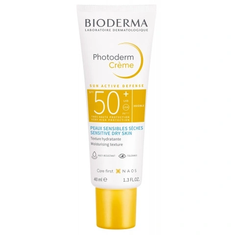 Снимка на Слънцезащитен крем за лице, за суха и чувствителна кожа, 40 мл., Bioderma Photoderm Creme SPF50+ за 27.71лв. от Аптека Медея