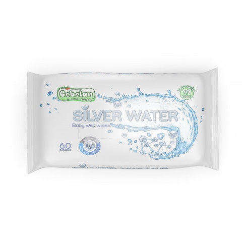 Снимка на Влажни кърпи със сребърна вода х 60 броя, Bebelan Silver Water за 3.5лв. от Аптека Медея