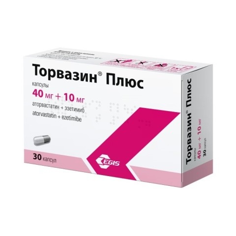 Снимка на Торвазин Плюс 40 мг./ 10 мг., капсули х 30, Egis за 33.79лв. от Аптека Медея