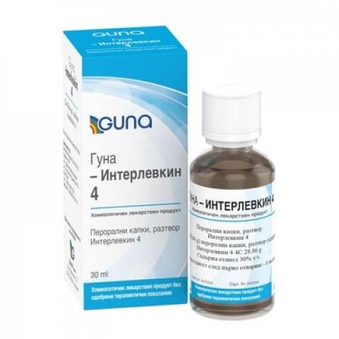 Снимка на Гуна Интерлевкин Хомеопатичен лекарствен продукт, Перорални капки, разтвор, 4 капки, 30мл за 31.89лв. от Аптека Медея